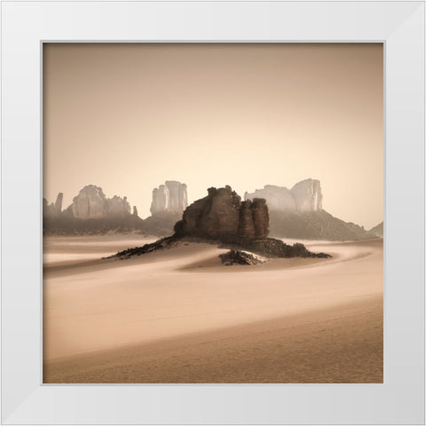 Erg Admer White Modern Wood Framed Art Print by Billet, Jean-Luc