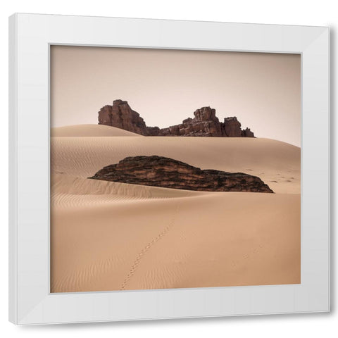 Erg Admer White Modern Wood Framed Art Print by Billet, Jean-Luc