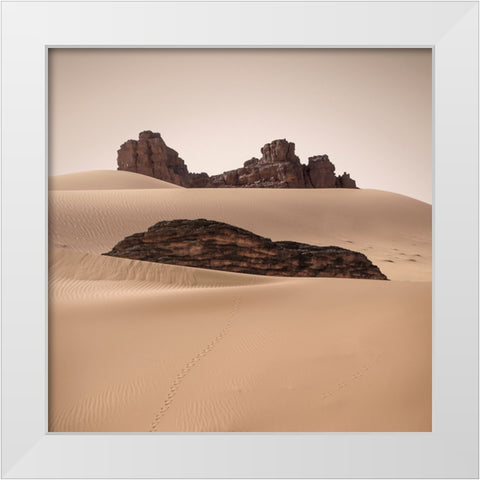 Erg Admer White Modern Wood Framed Art Print by Billet, Jean-Luc