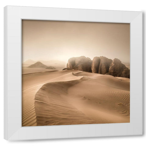 Erg Admer White Modern Wood Framed Art Print by Billet, Jean-Luc