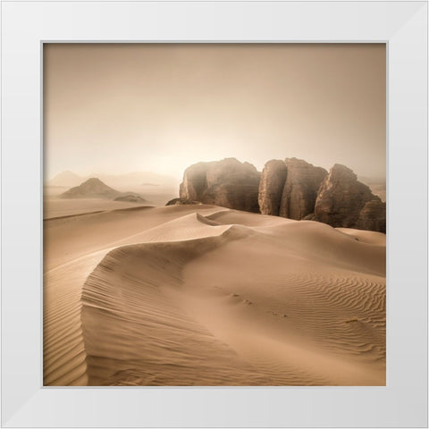 Erg Admer White Modern Wood Framed Art Print by Billet, Jean-Luc