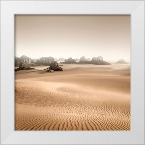 Erg Admer White Modern Wood Framed Art Print by Billet, Jean-Luc