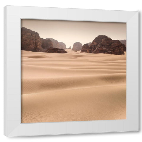 Erg Admer White Modern Wood Framed Art Print by Billet, Jean-Luc