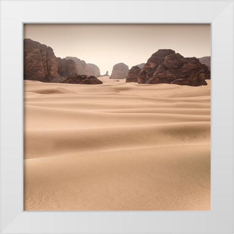 Erg Admer White Modern Wood Framed Art Print by Billet, Jean-Luc