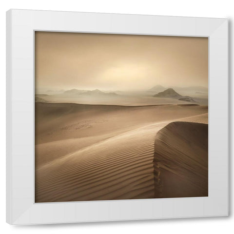 Erg Admer White Modern Wood Framed Art Print by Billet, Jean-Luc