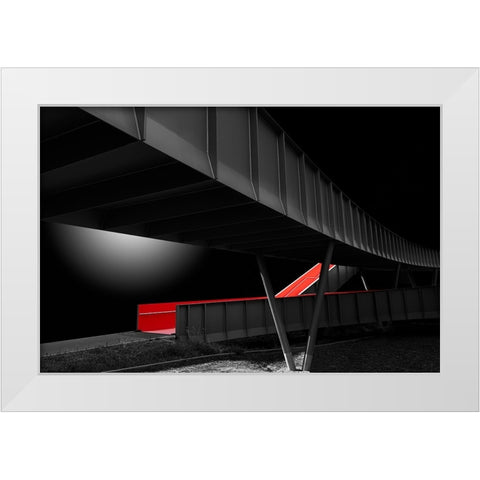 The Red Slide White Modern Wood Framed Art Print by Weber, Roland