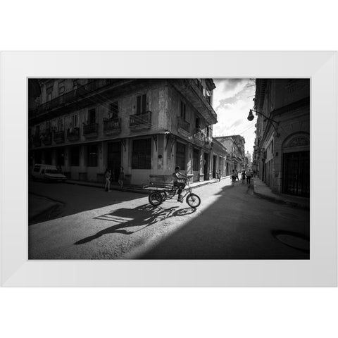 A piece of life in Cuba White Modern Wood Framed Art Print by Li Wp, Allan