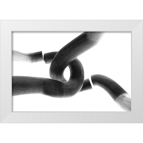 Interlocked White Modern Wood Framed Art Print by Morais, Stephan
