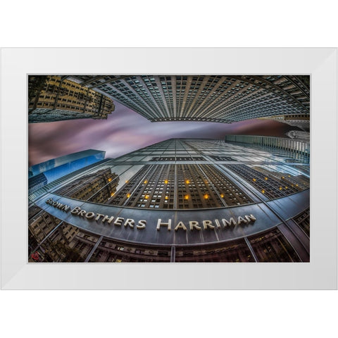 Downtown Manhattan! White Modern Wood Framed Art Print by Abu Milad, Emil