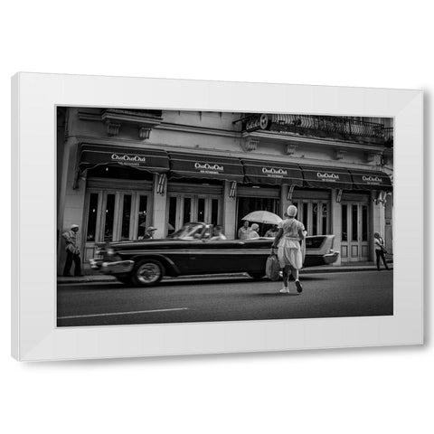 Habana Street White Modern Wood Framed Art Print by Morishige, Koji