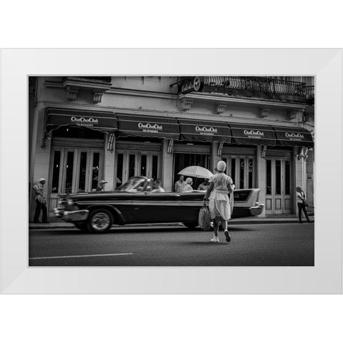 Habana Street White Modern Wood Framed Art Print by Morishige, Koji