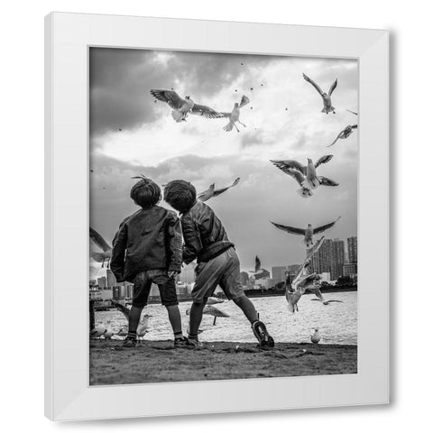 Tokyo Bay Area White Modern Wood Framed Art Print by Sirou.Minami