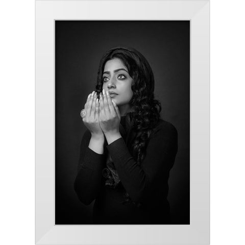 Ibadat White Modern Wood Framed Art Print by Bhattacharyya, Partha