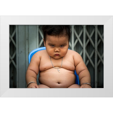 Angry White Modern Wood Framed Art Print by Carlos Duran, Juan