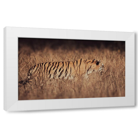 Artistic Tiger Camouflage White Modern Wood Framed Art Print by Sharma, Abhinav