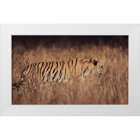 Artistic Tiger Camouflage White Modern Wood Framed Art Print by Sharma, Abhinav