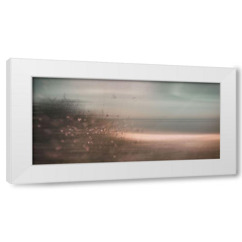 Written In The Wind White Modern Wood Framed Art Print by Sherin.Abdou