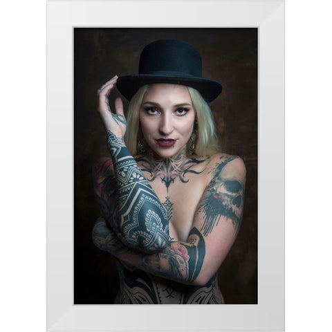 Inked White Modern Wood Framed Art Print by Franke, Ruth