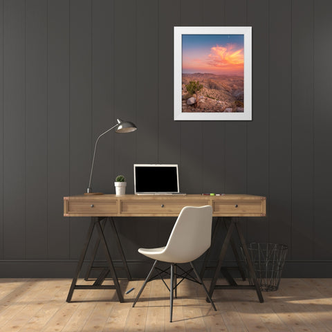 Desert Sunset White Modern Wood Framed Art Print by Iqbal, Syed