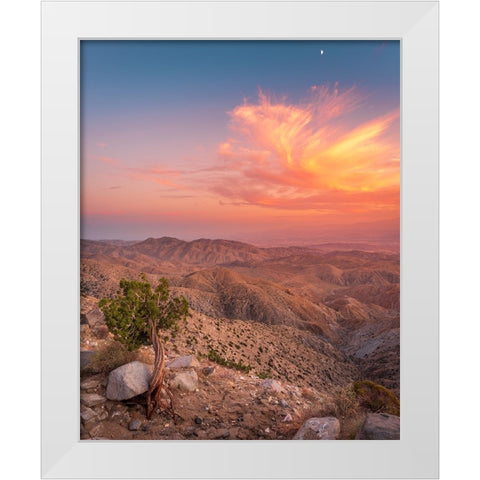 Desert Sunset White Modern Wood Framed Art Print by Iqbal, Syed