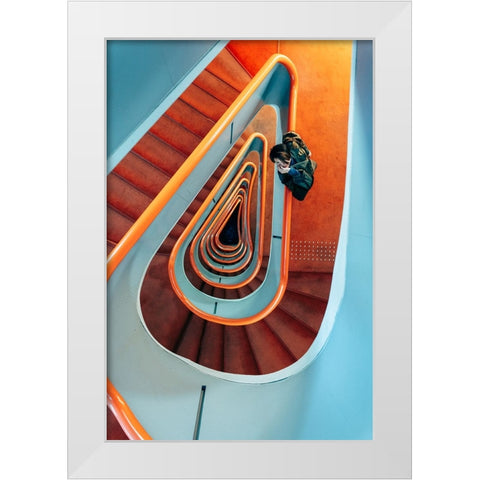 Spiral. White Modern Wood Framed Art Print by H112O1
