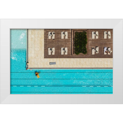 LIVing The Good Life White Modern Wood Framed Art Print by Raif, Joshua