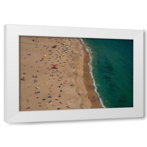 Colors Of The Atlantic Beach White Modern Wood Framed Art Print by Kozuh, Primoz