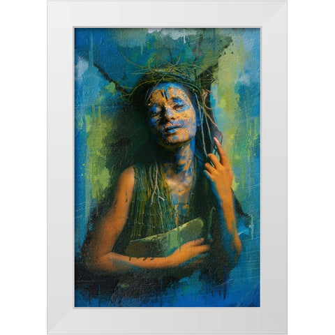 Mother Earth White Modern Wood Framed Art Print by Das, Prithul