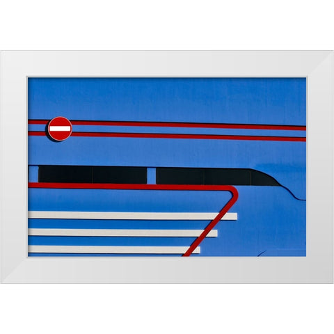 No Entry White Modern Wood Framed Art Print by Alsharif, Yahia