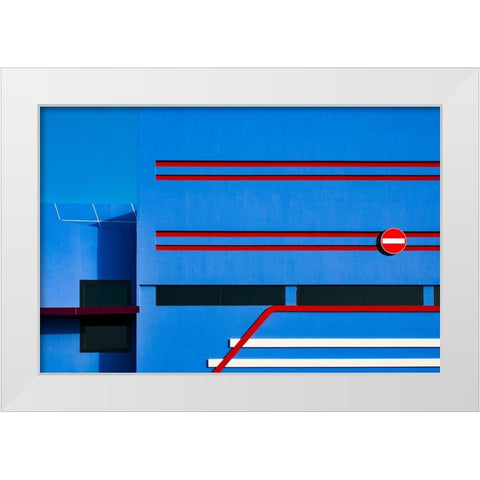 No Entry 02 White Modern Wood Framed Art Print by Alsharif, Yahia