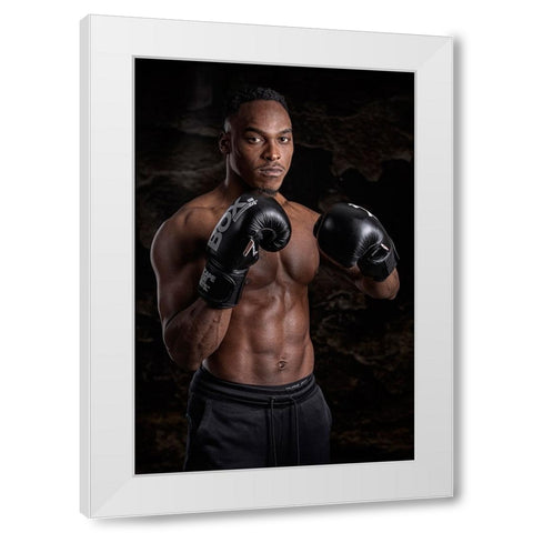 Boxing White Modern Wood Framed Art Print by Slotboom, Jan