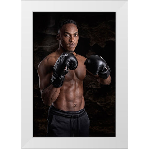 Boxing White Modern Wood Framed Art Print by Slotboom, Jan