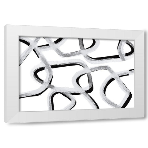 Make You Stay White Modern Wood Framed Art Print by Uplusmestudio