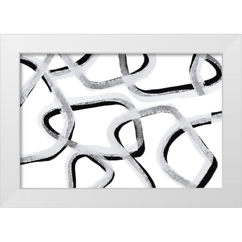 Make You Stay White Modern Wood Framed Art Print by Uplusmestudio