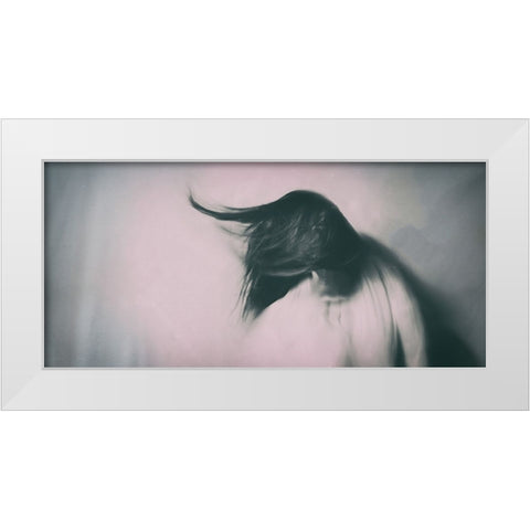 Absent Heart White Modern Wood Framed Art Print by Sherin.Abdou