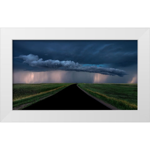 Into The Storm White Modern Wood Framed Art Print by Zuo, Jun