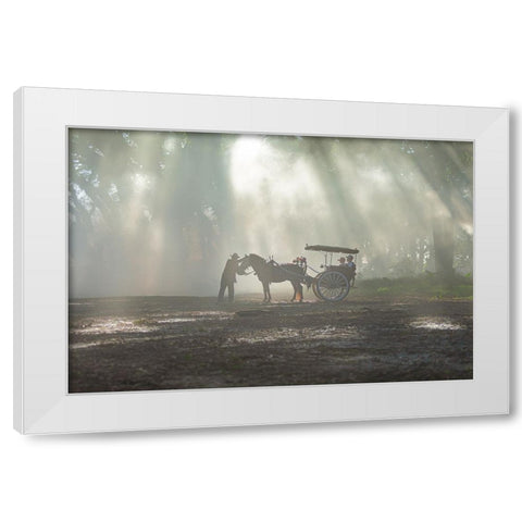 Raw Of Light White Modern Wood Framed Art Print by Achmad, Indra