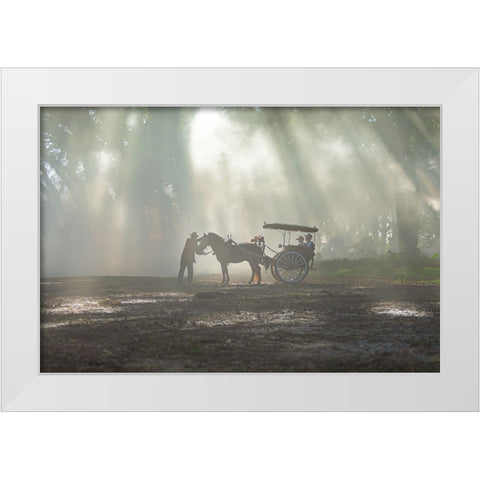 Raw Of Light White Modern Wood Framed Art Print by Achmad, Indra