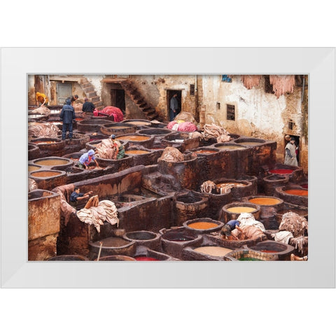 Fez White Modern Wood Framed Art Print by Mirica, Dan