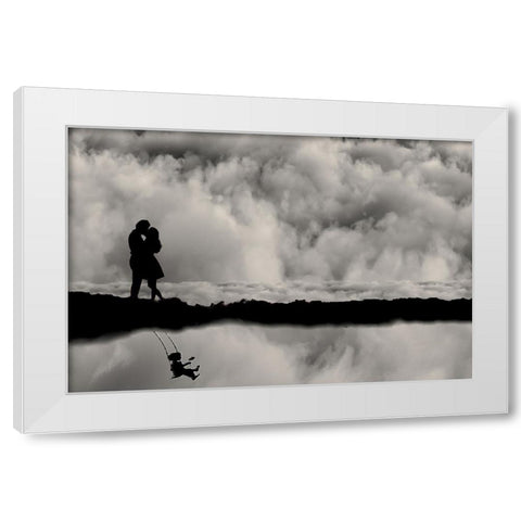 The mirroring White Modern Wood Framed Art Print by Dan, Ciupureanu