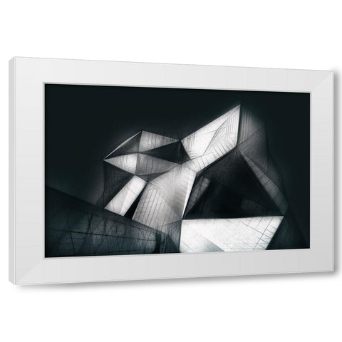 Clymb White Modern Wood Framed Art Print by Hawerkamp, Hans-Wolfgang