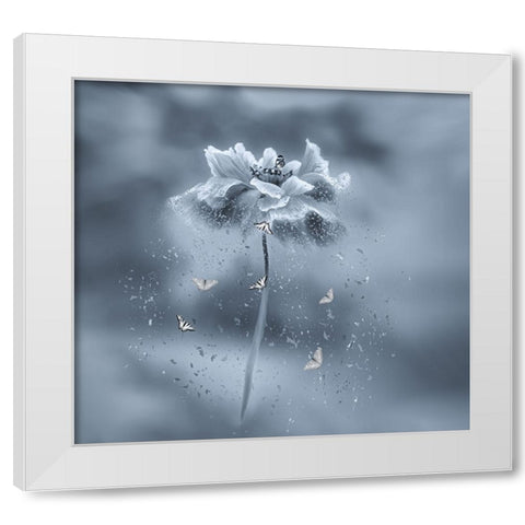 Dancing flower White Modern Wood Framed Art Print by And Hongchao, Gu