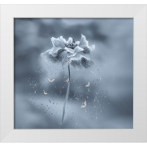 Dancing flower White Modern Wood Framed Art Print by And Hongchao, Gu