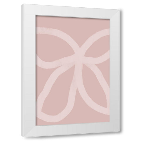 Abstract Butterfly White Modern Wood Framed Art Print by Uplusmestudio