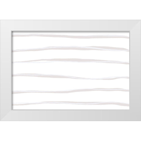 Simple And Calm White Modern Wood Framed Art Print by Uplusmestudio