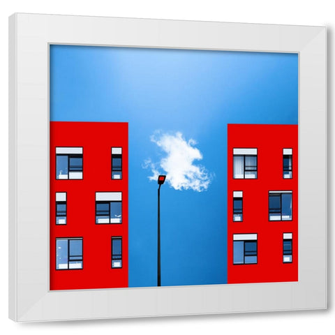 Blue and red White Modern Wood Framed Art Print by Schuster, Inge