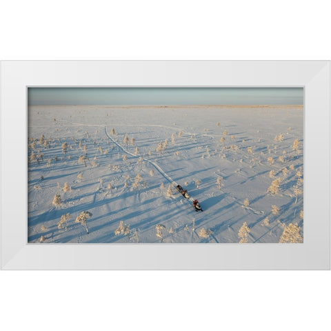 Qlostq In The Tundra White Modern Wood Framed Art Print by Rebro, Marcel