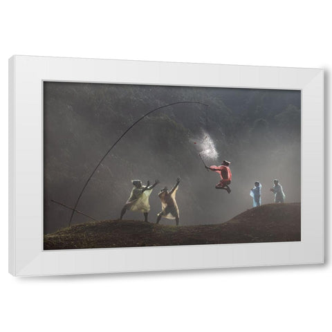 Pecah Balon White Modern Wood Framed Art Print by Suhardjo, Lisdiyanto