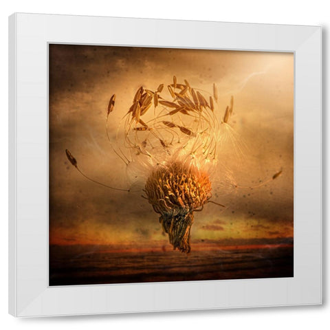 Flying Wishes White Modern Wood Framed Art Print by Zvinakeviciute, Kristina