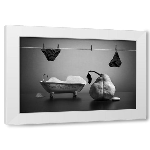 The Bather White Modern Wood Framed Art Print by Ivanova, Victoria